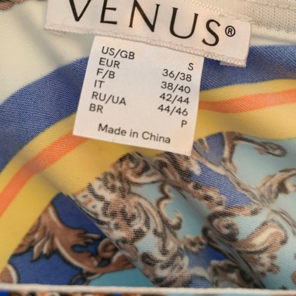 VENUS Faux Wrap Multicolor Long Sleeve Dress, Size S - Picture 9 of 9